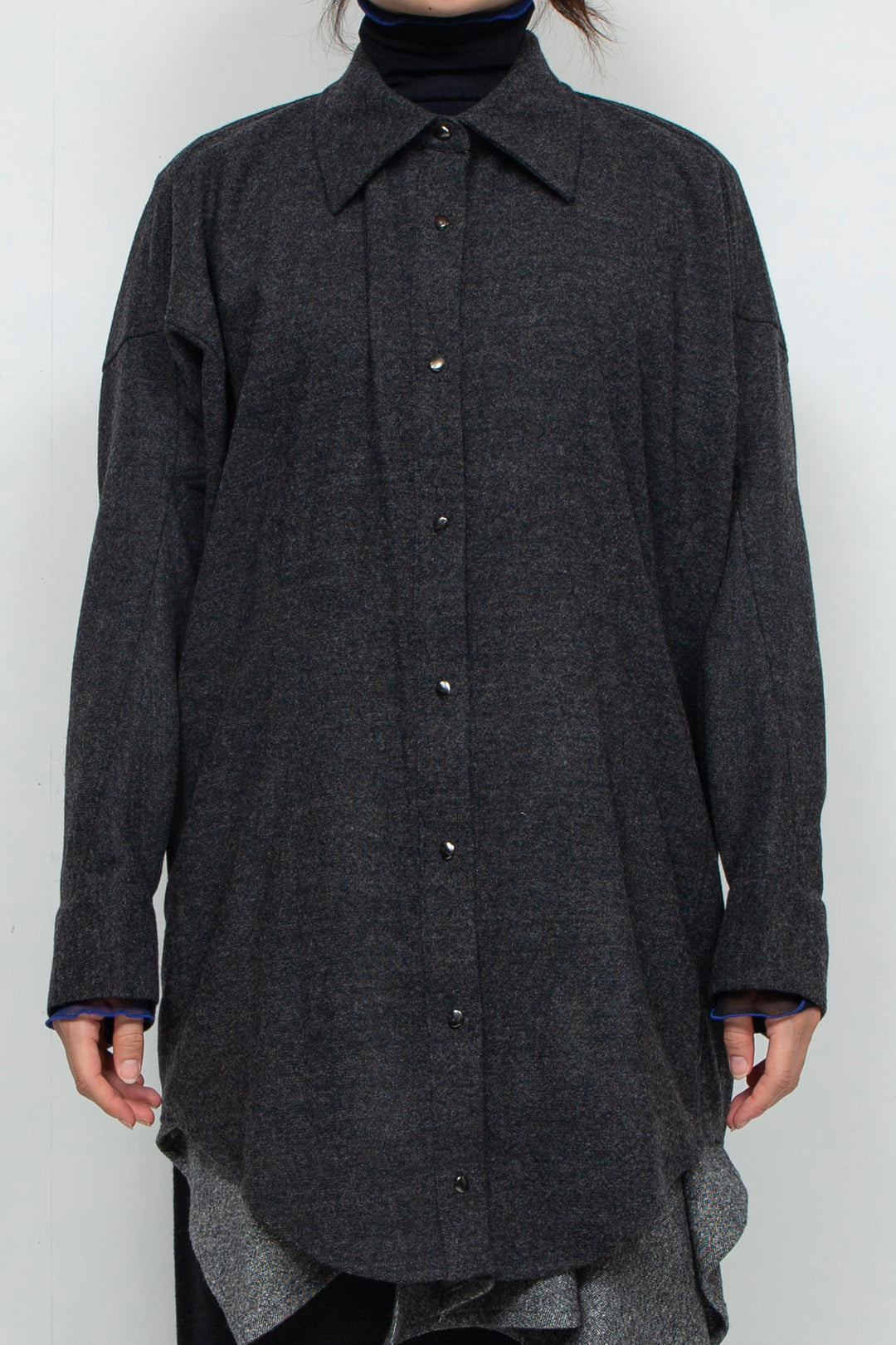 wool deformed shirt GRAY