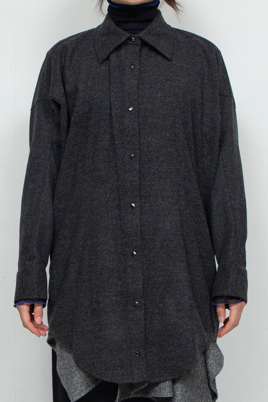 wool deformed shirt GRAY