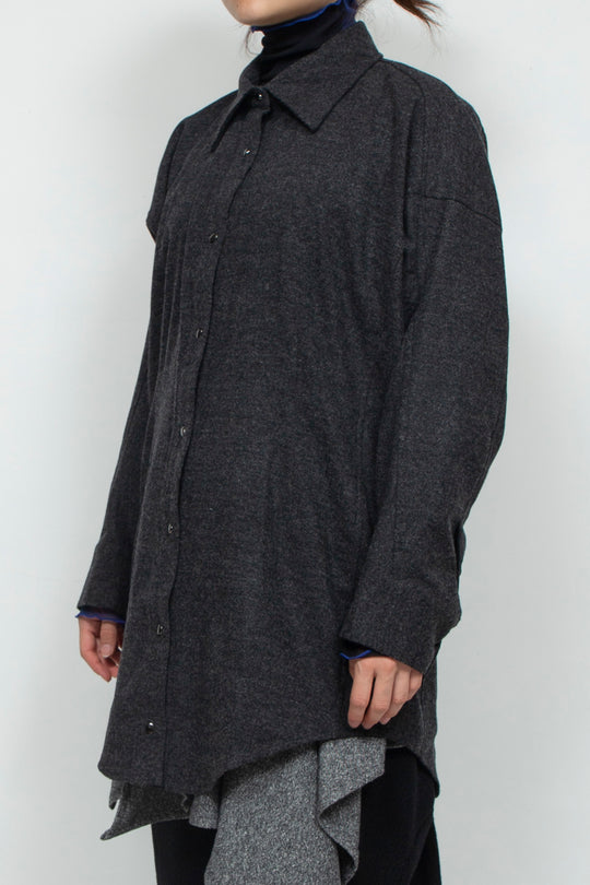 wool deformed shirt GRAY