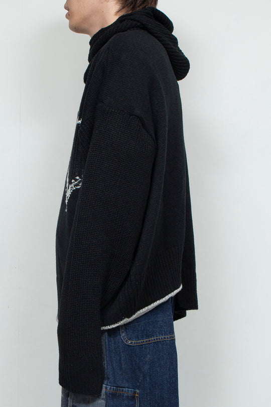 REVERSIBLE BALACLAVA SWEATER BLACK