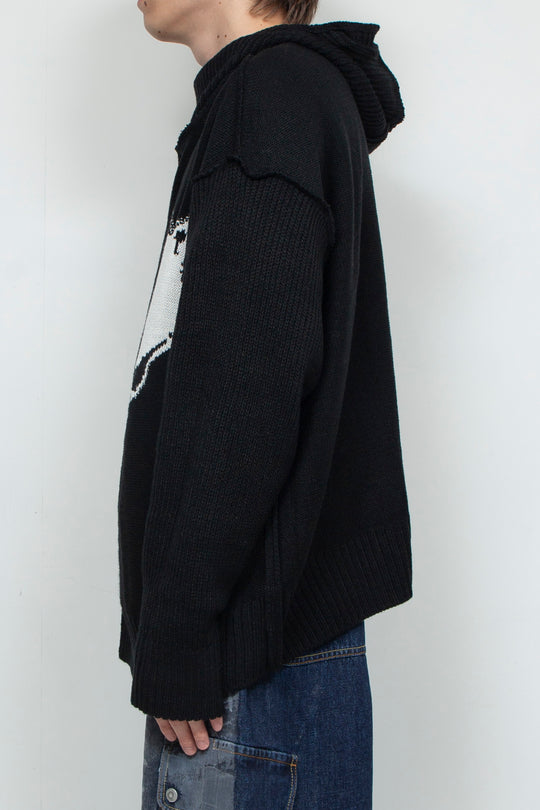 REVERSIBLE BALACLAVA SWEATER BLACK