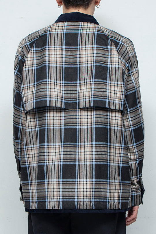 Ventilation Cleric Check Shirts Blouson NAVY