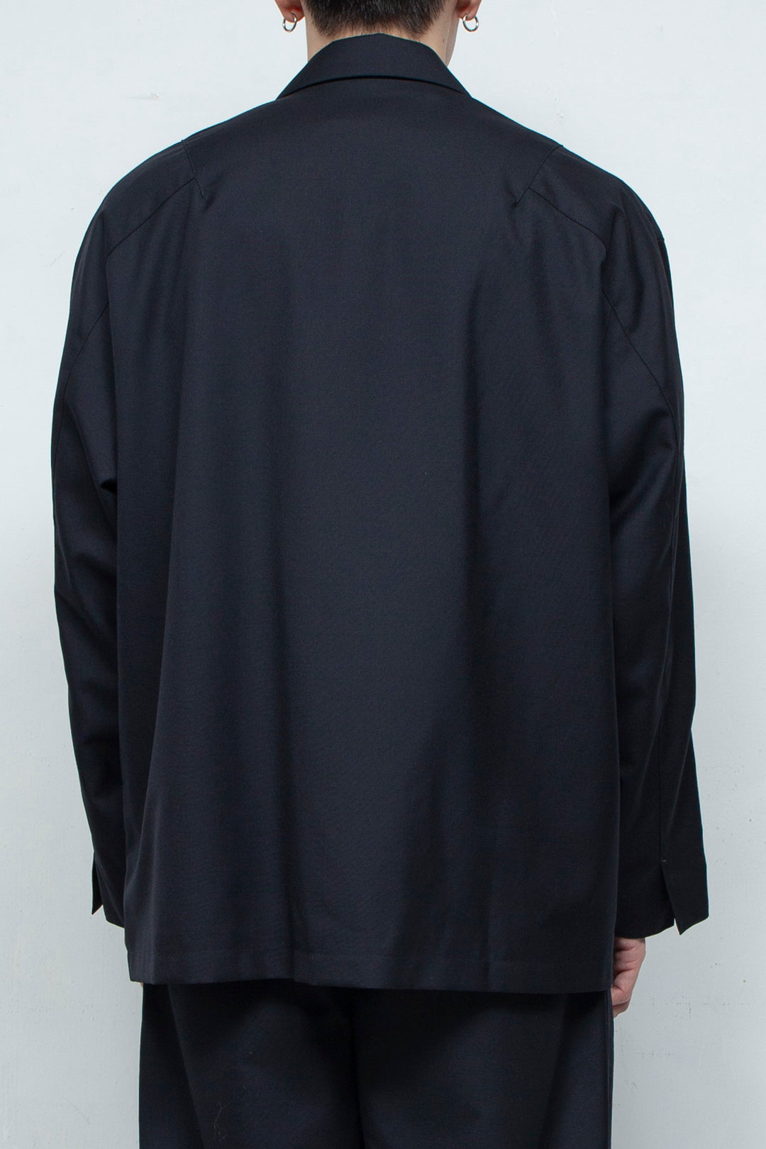 High Twist Wool Twill Semi-double Jacket D.NAVY