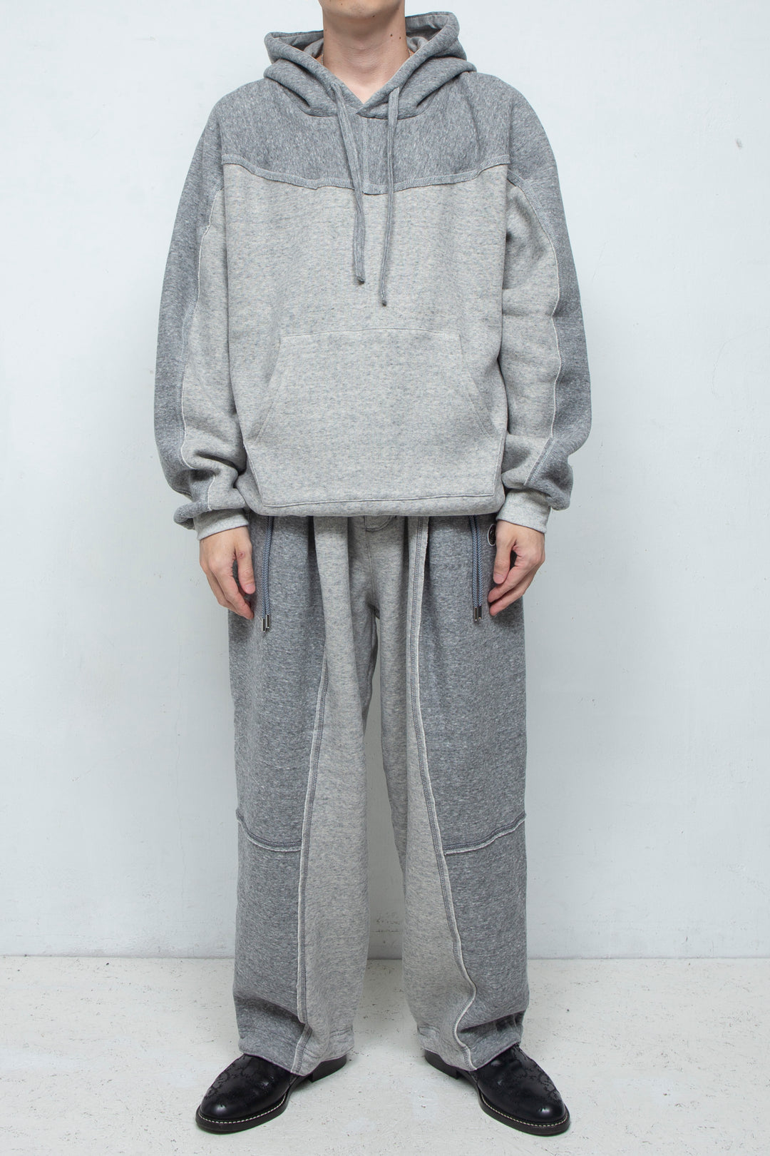 Smooth Touch Cut-Off Bicolor Hoodie GREY