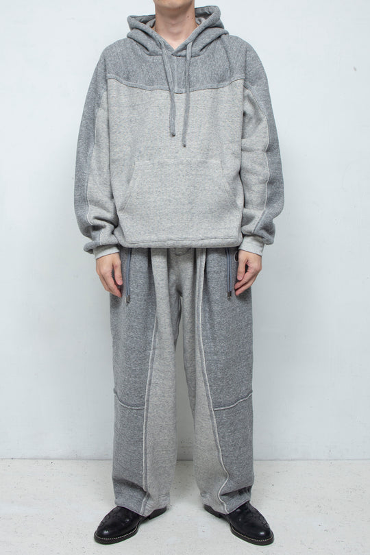 Smooth Touch Cut-Off Bicolor Hoodie GREY