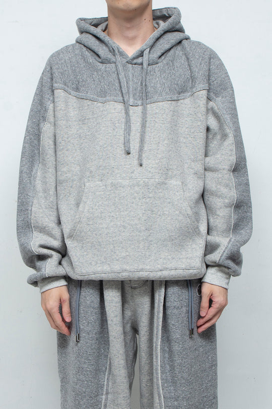 Smooth Touch Cut-Off Bicolor Hoodie GREY