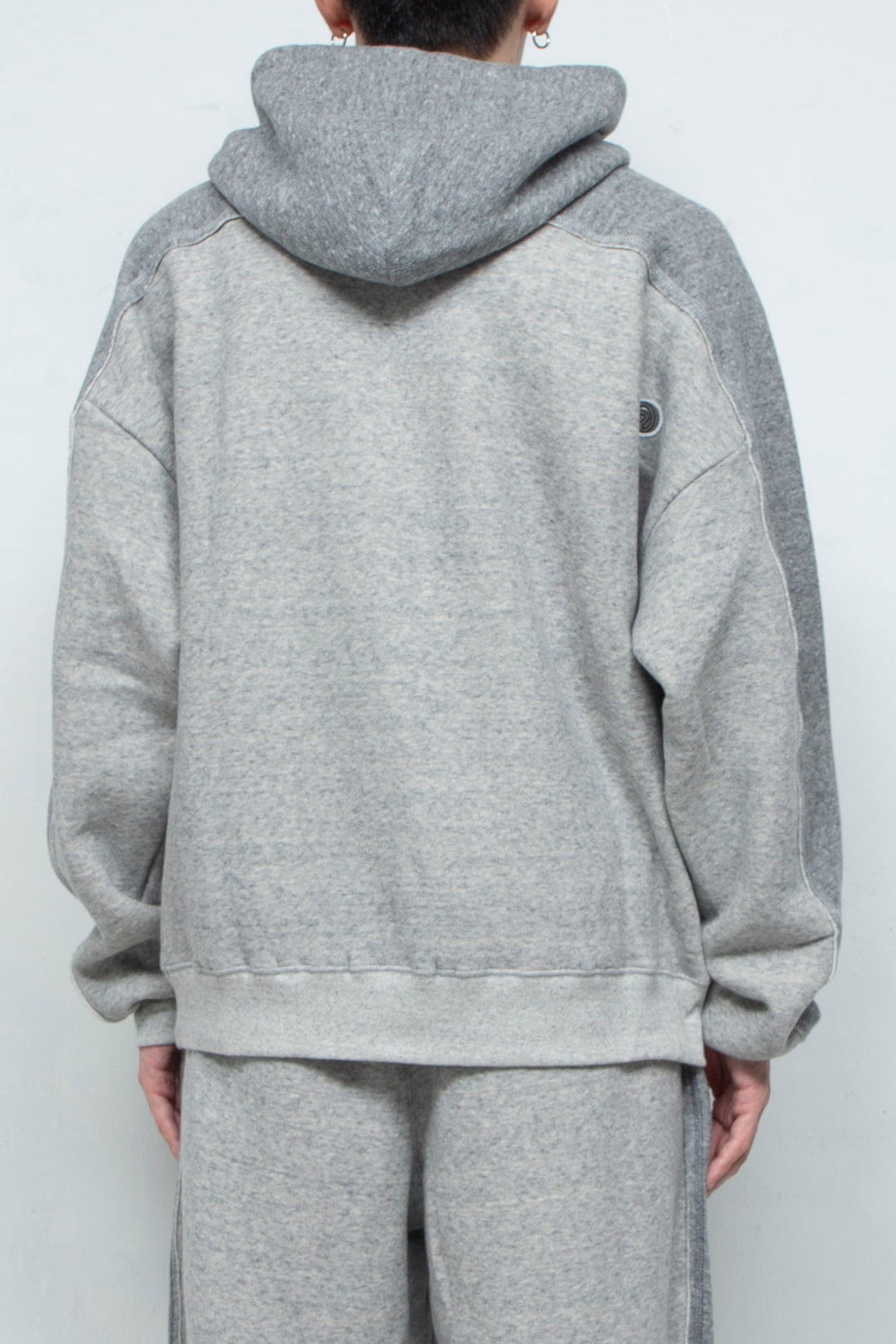 Smooth Touch Cut-Off Bicolor Hoodie GREY