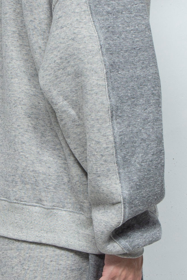 Smooth Touch Cut-Off Bicolor Hoodie GREY