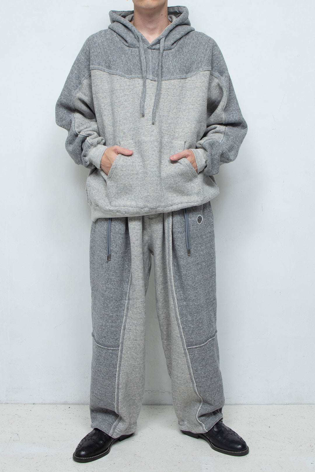 Smooth Touch Cut-Off Bicolor Hoodie GREY