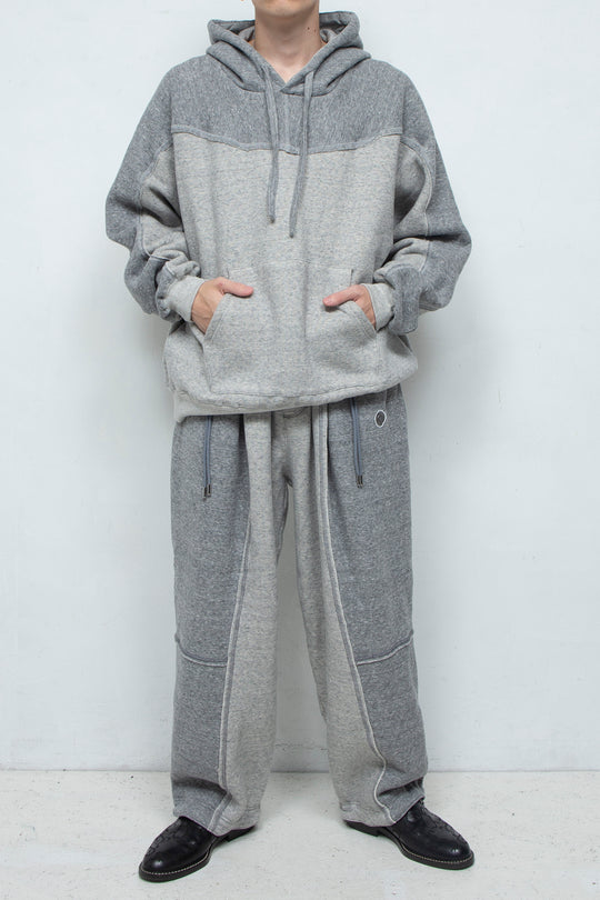 Smooth Touch Cut-Off Bicolor Hoodie GREY