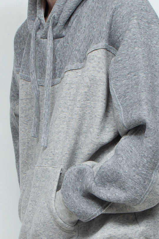 Smooth Touch Cut-Off Bicolor Hoodie GREY