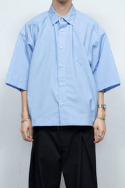 Cut-off Piping Wide Shirts BLUE