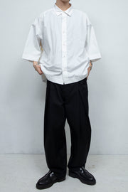 Cut-off Piping Wide Shirts WHITE