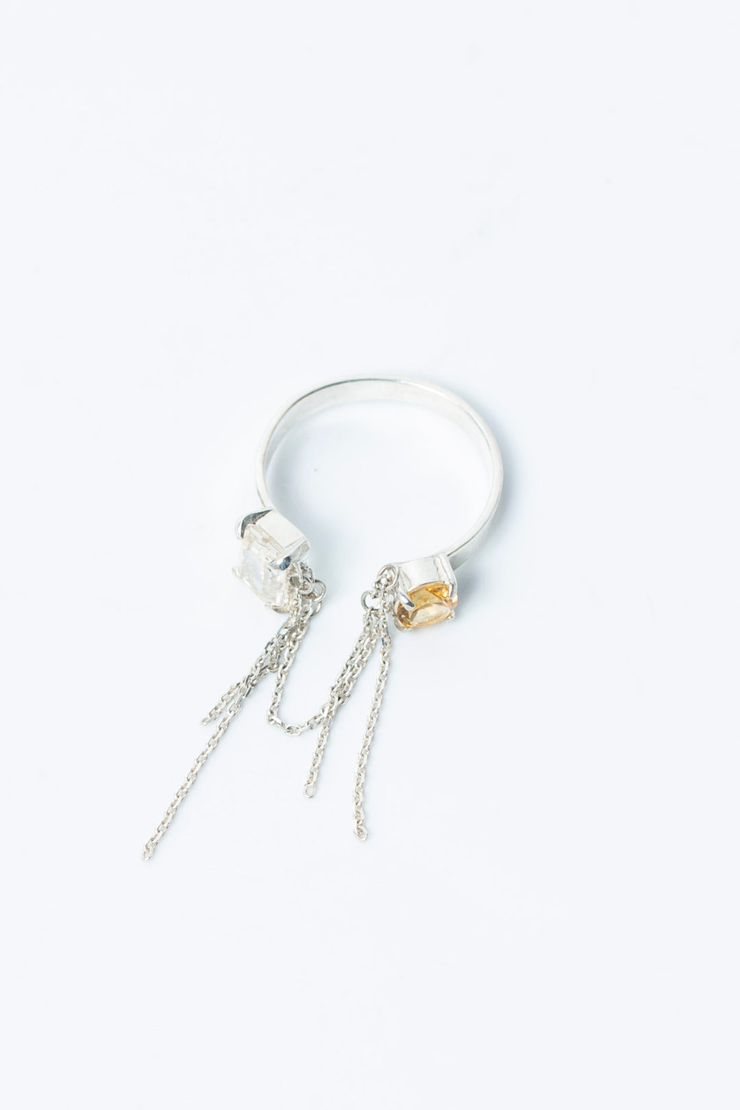 breaking chains ring (rutile quartz + citrine)