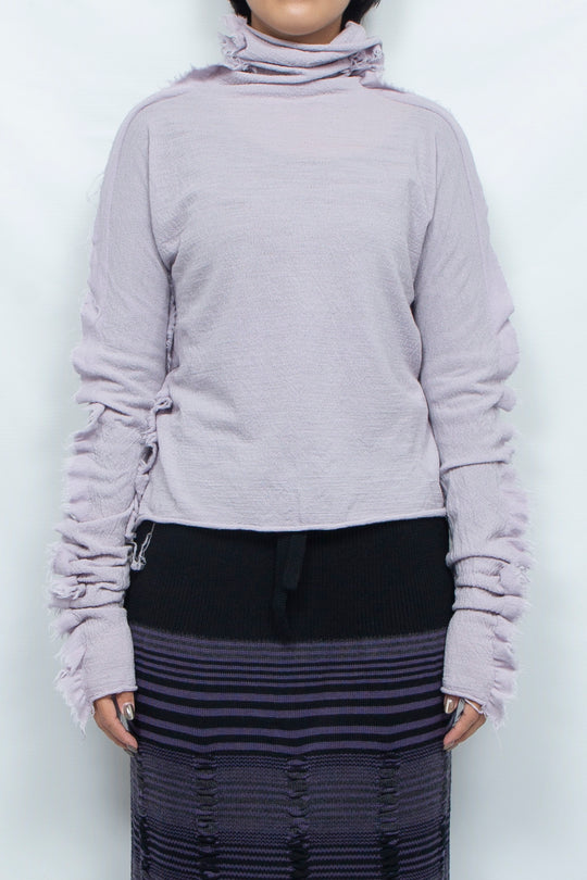 ZEBRA KNIT PULL OVER & ARM WARMERS lavender