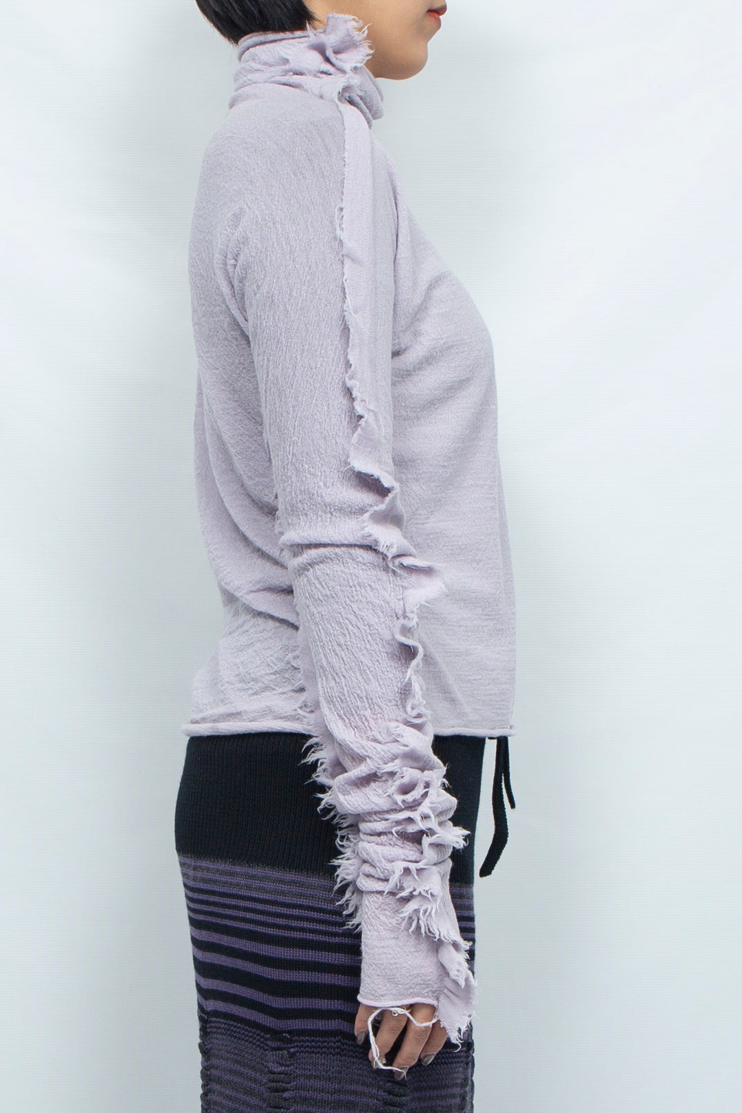 ZEBRA KNIT PULL OVER & ARM WARMERS lavender