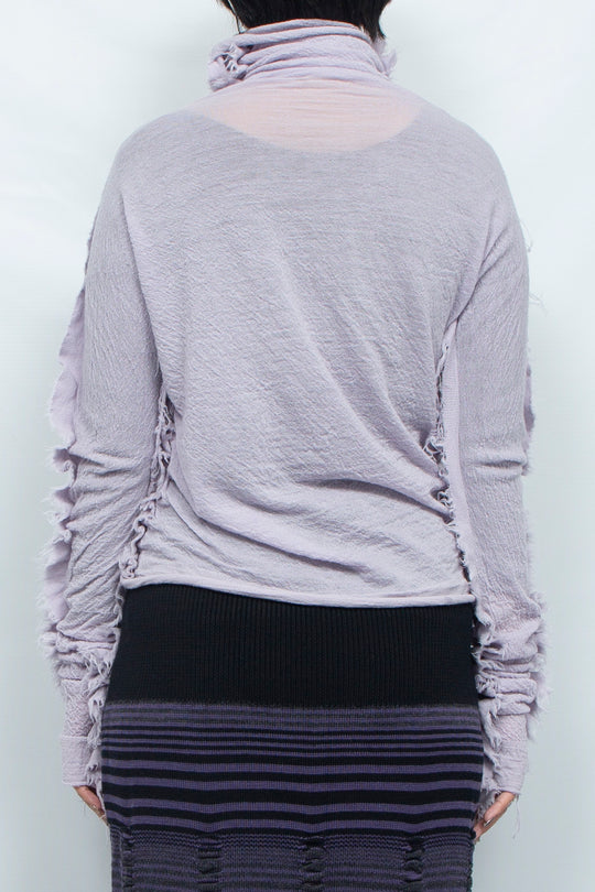 ZEBRA KNIT PULL OVER & ARM WARMERS lavender