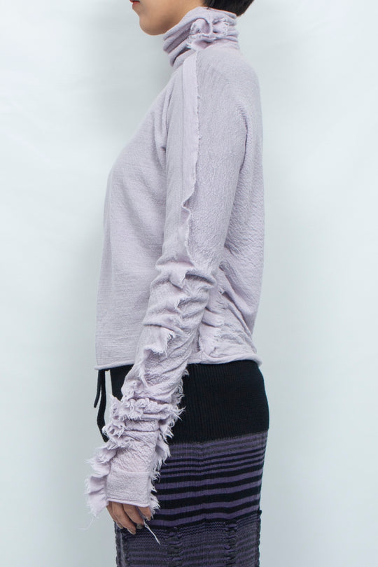 ZEBRA KNIT PULL OVER & ARM WARMERS lavender