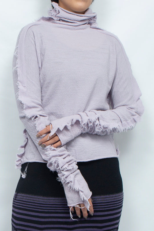 ZEBRA KNIT PULL OVER & ARM WARMERS lavender