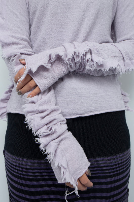 ZEBRA KNIT PULL OVER & ARM WARMERS lavender