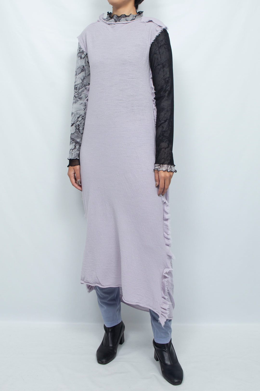 ZEBRA KNIT DRESS lavender