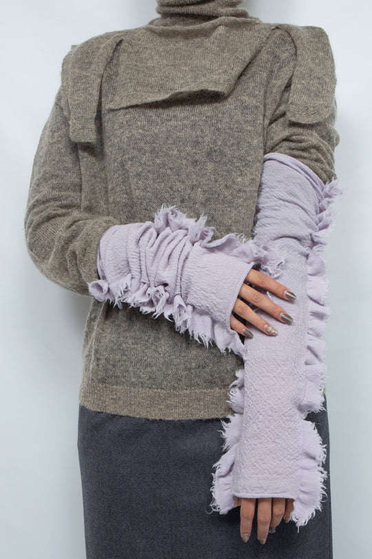 ZEBRA KNIT PULL OVER & ARM WARMERS lavender