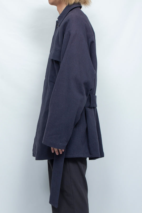 DRAWSTRING OVER SHIRT JACKET NAVY