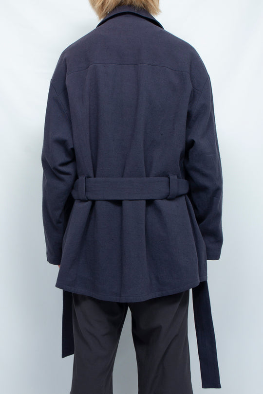 DRAWSTRING OVER SHIRT JACKET NAVY