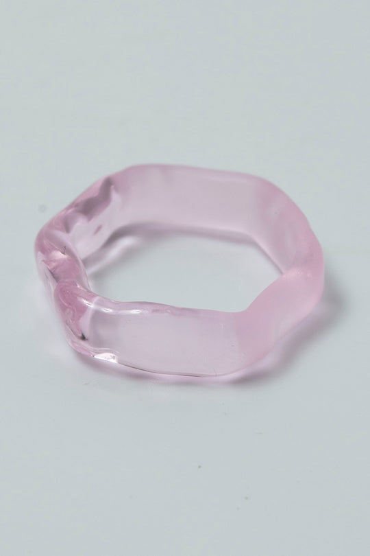 Half mist huneycomb ring Pink