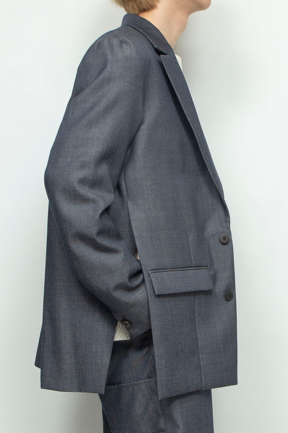 Side vent tailored jacket Navy