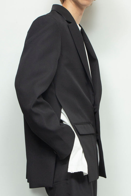 Side vent tailored jacket BLACK