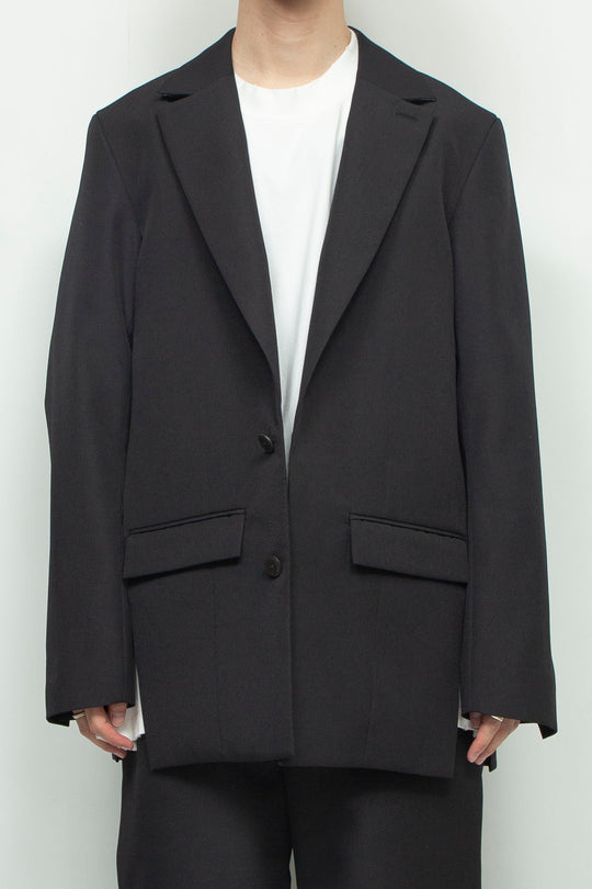 Side vent tailored jacket BLACK