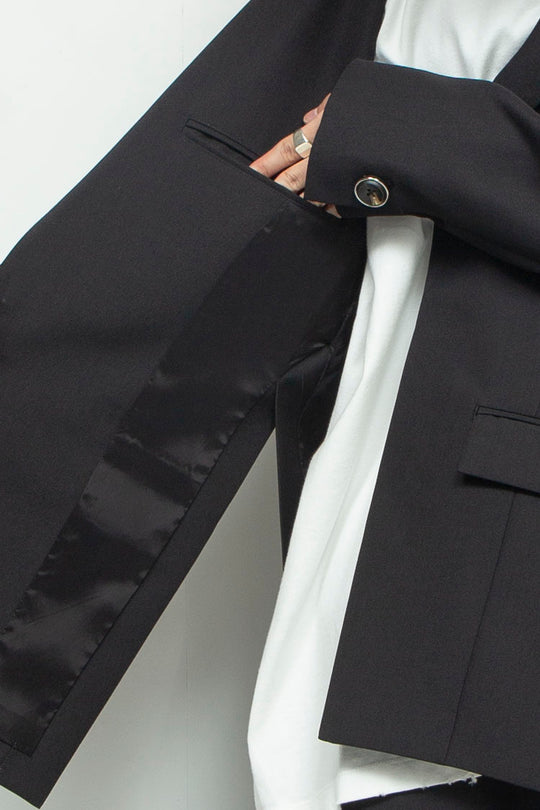 Side vent tailored jacket BLACK