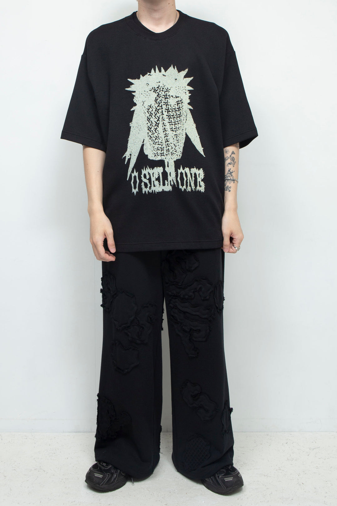 Monster print t-shirt BLACK