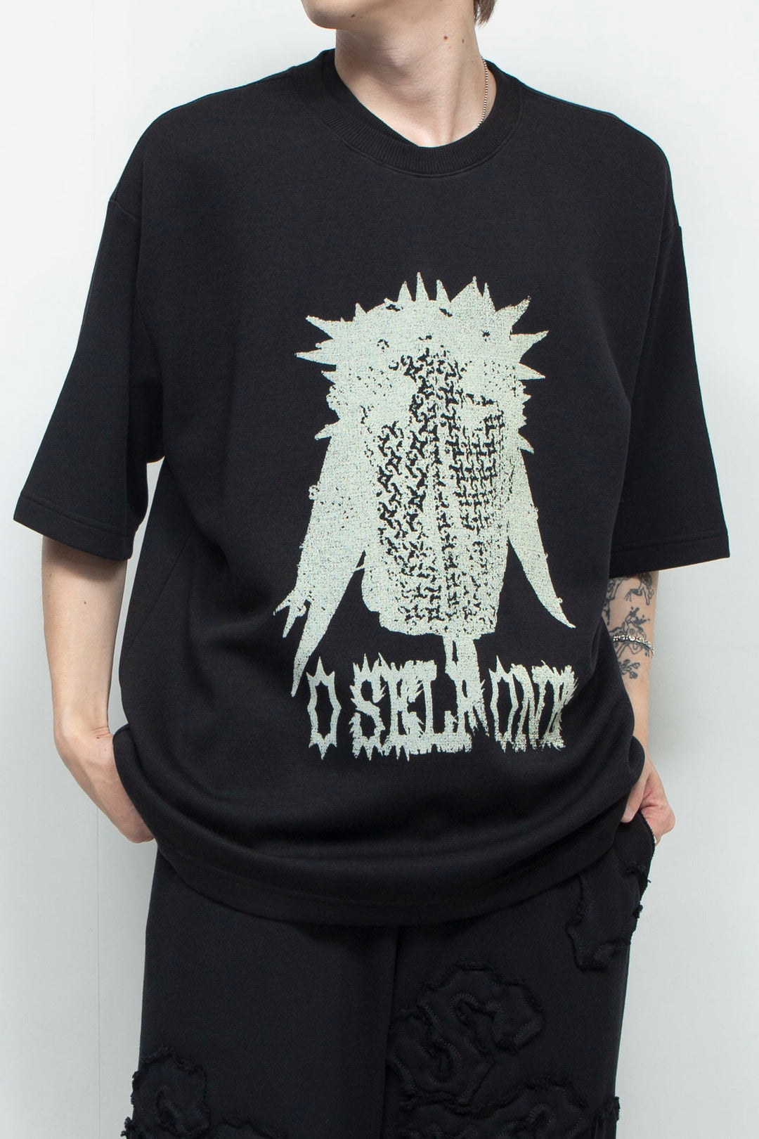 Monster print t-shirt BLACK