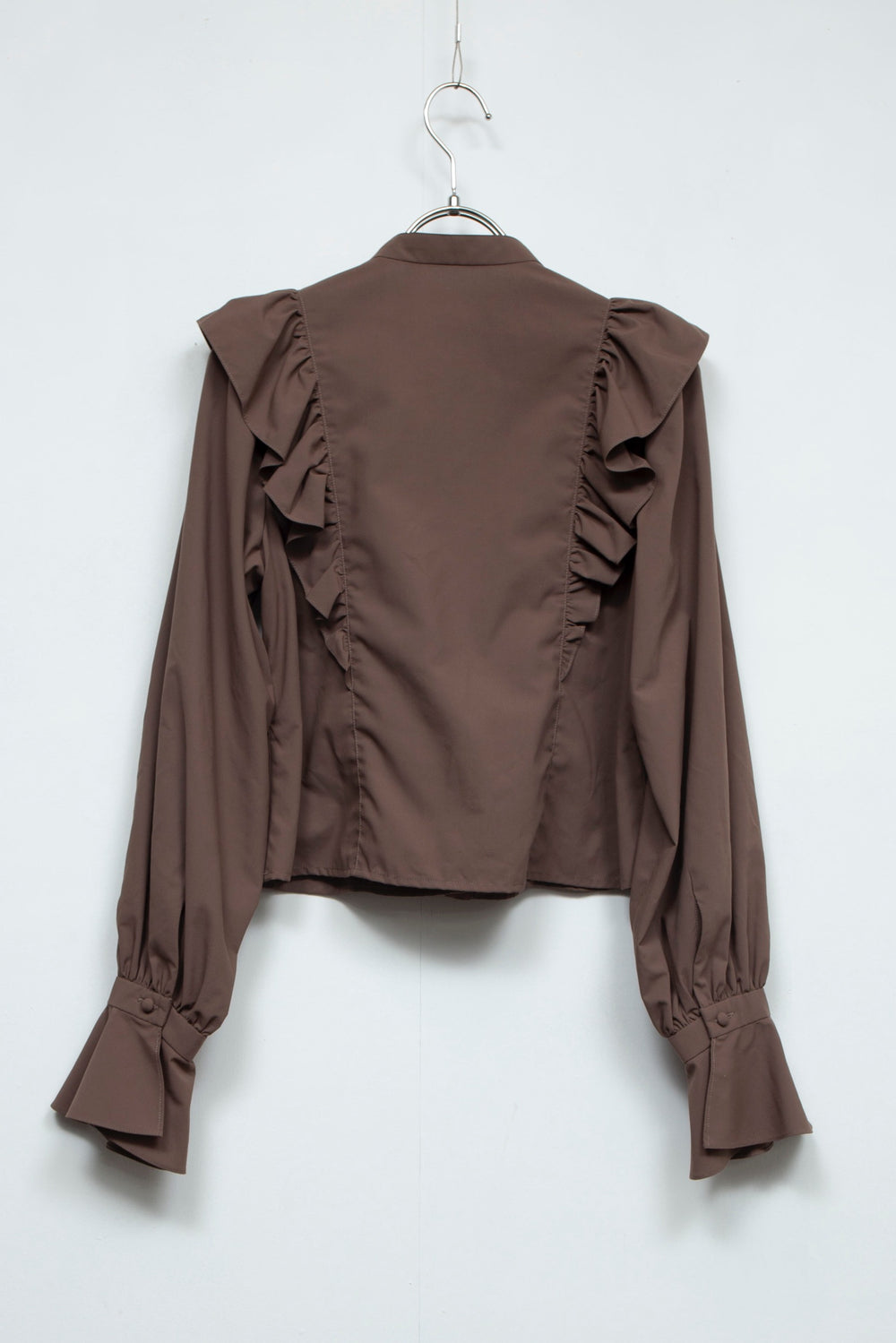 ritsu Natural-die big raffle blouse CHOCOLATE