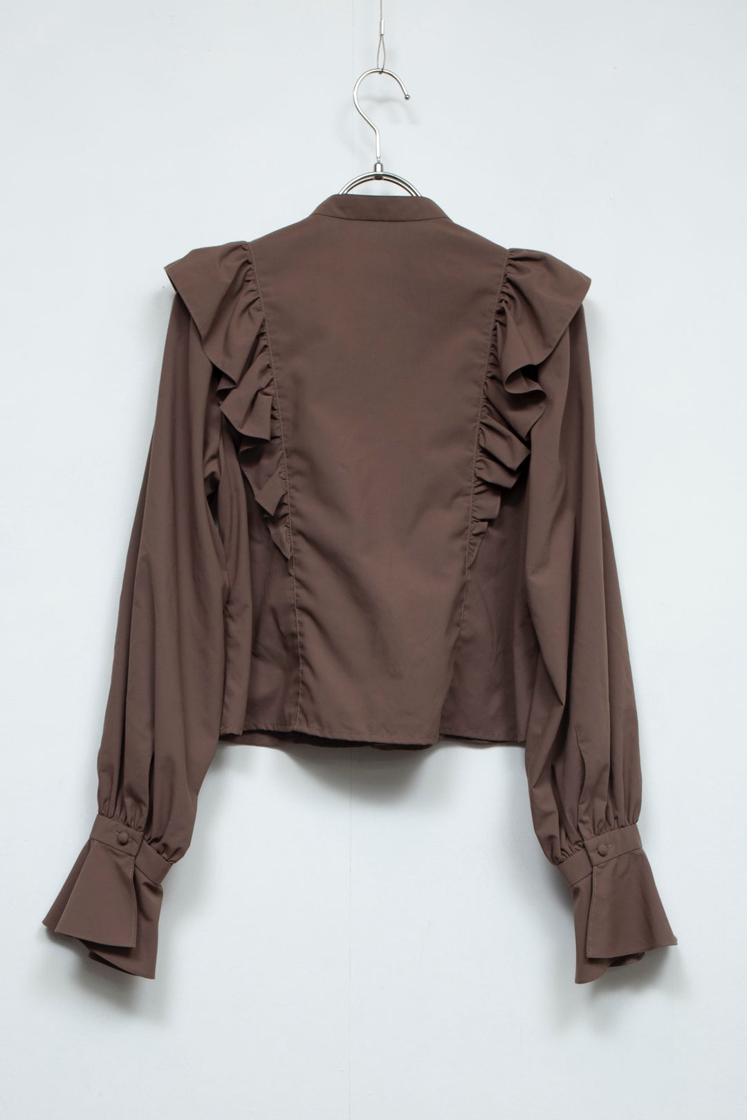 ritsu Natural-die big raffle blouse CHOCOLATE