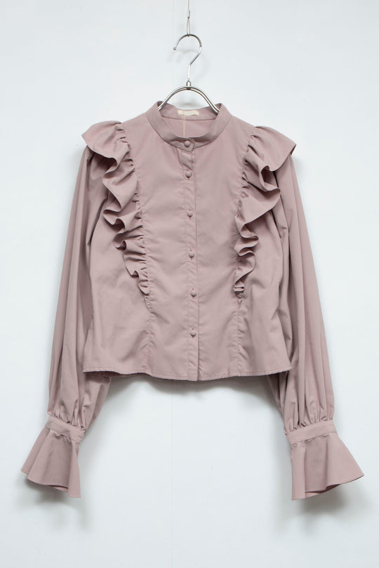 ritsu Natural-die big raffle blouse WINE