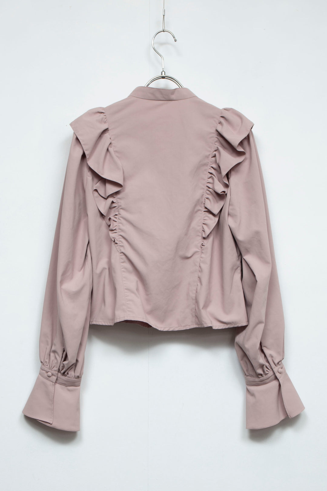 ritsu Natural-die big raffle blouse WINE