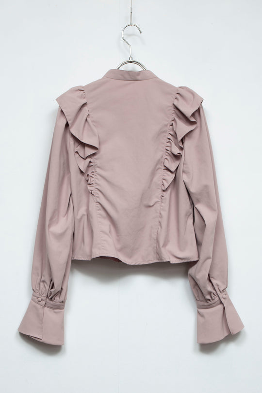 ritsu Natural-die big raffle blouse WINE