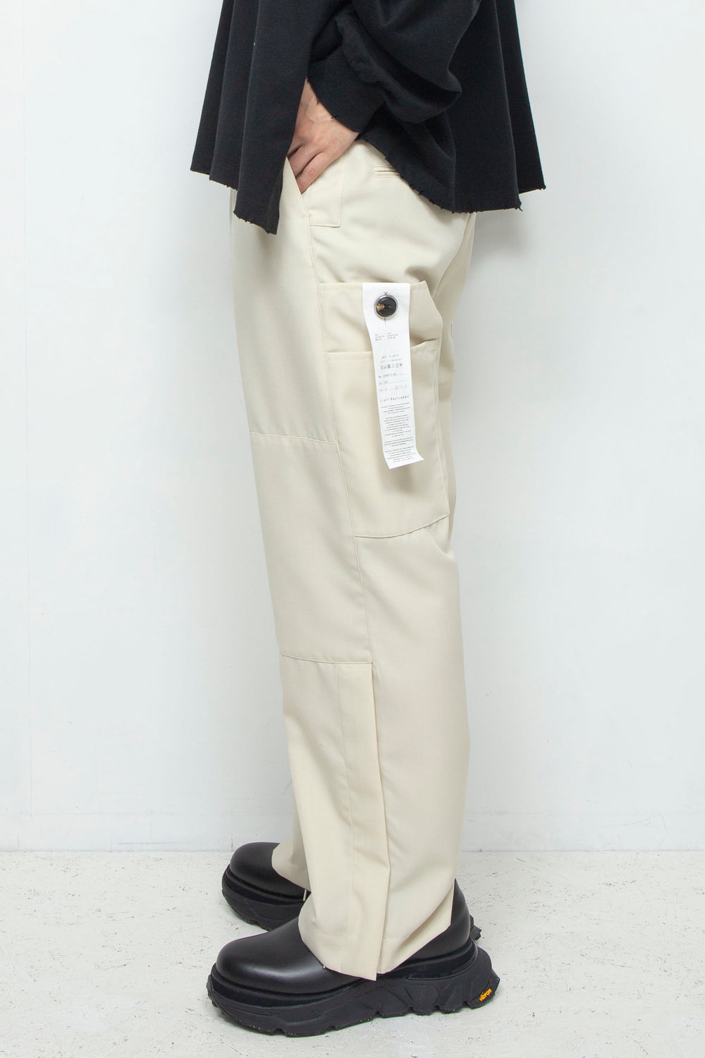 Side zip painter trousers IVORY