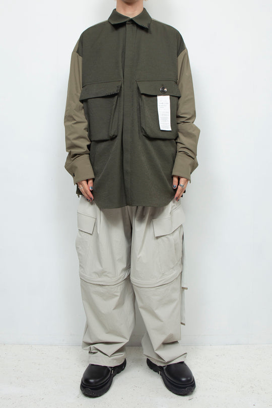 Hand-stitched CPO shirt jacket MOSS GREEN