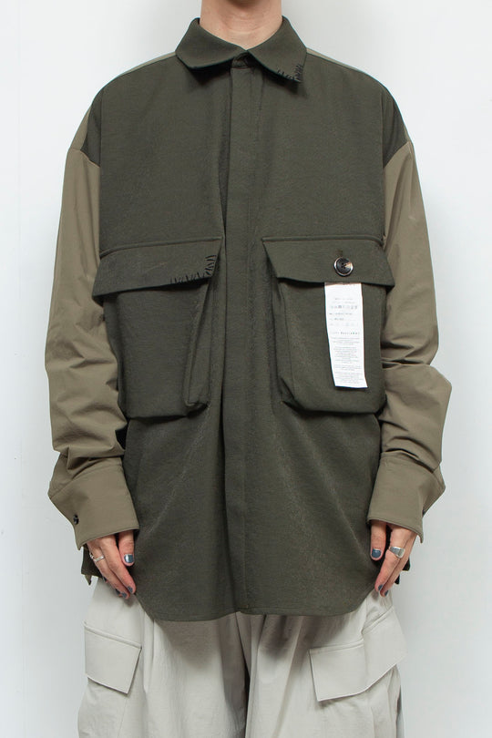 Hand-stitched CPO shirt jacket MOSS GREEN