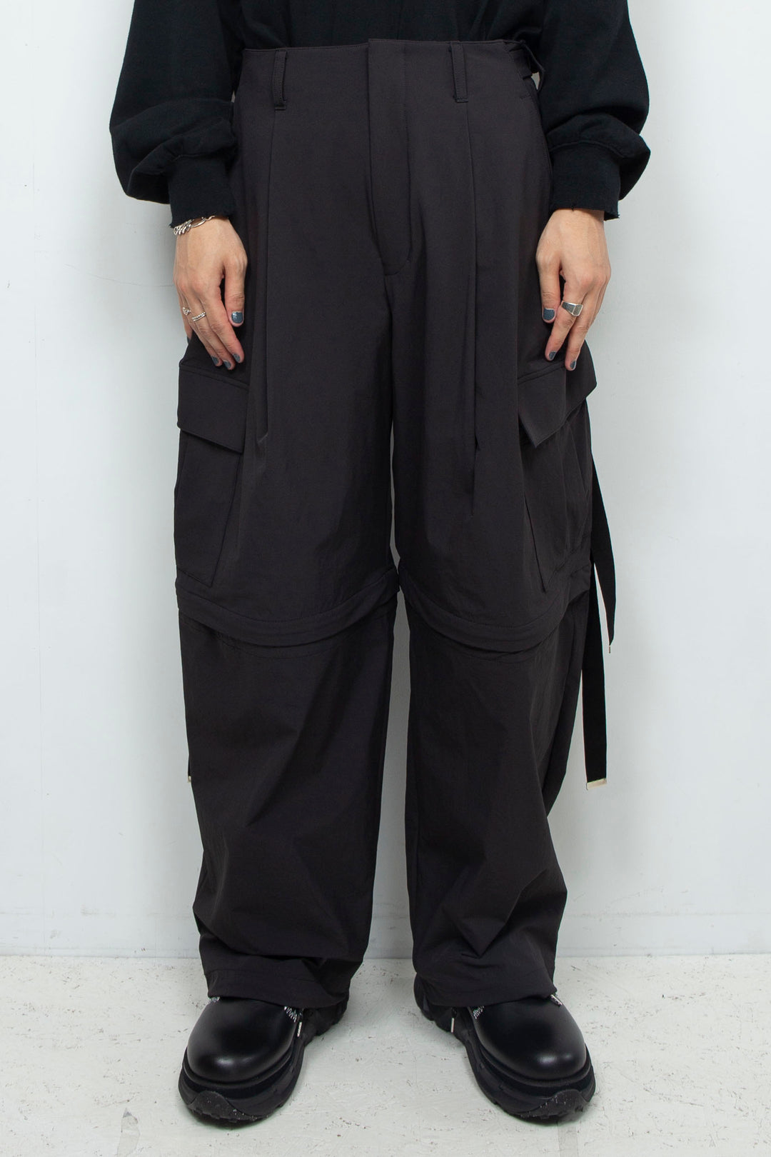 Onibegie detachable cargo pants BLACK