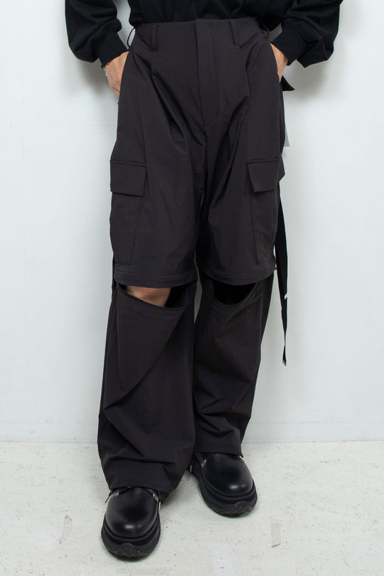 Onibegie detachable cargo pants BLACK