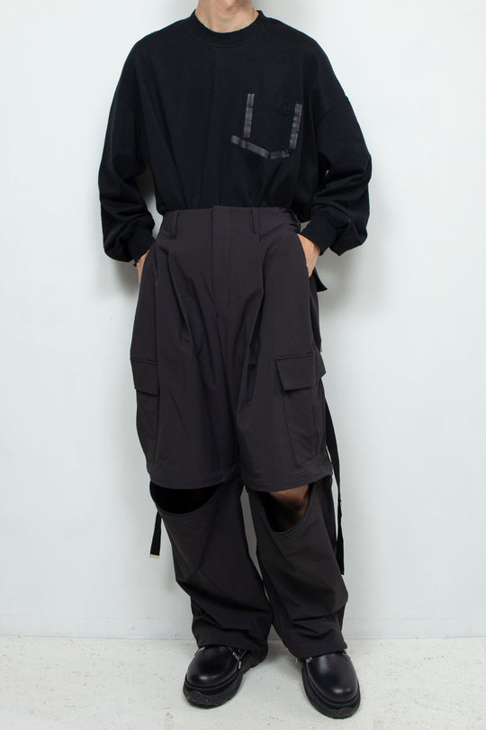 Onibegie detachable cargo pants BLACK