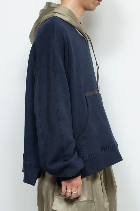 Taping aid combination hoodie D.NAVY×SAGE