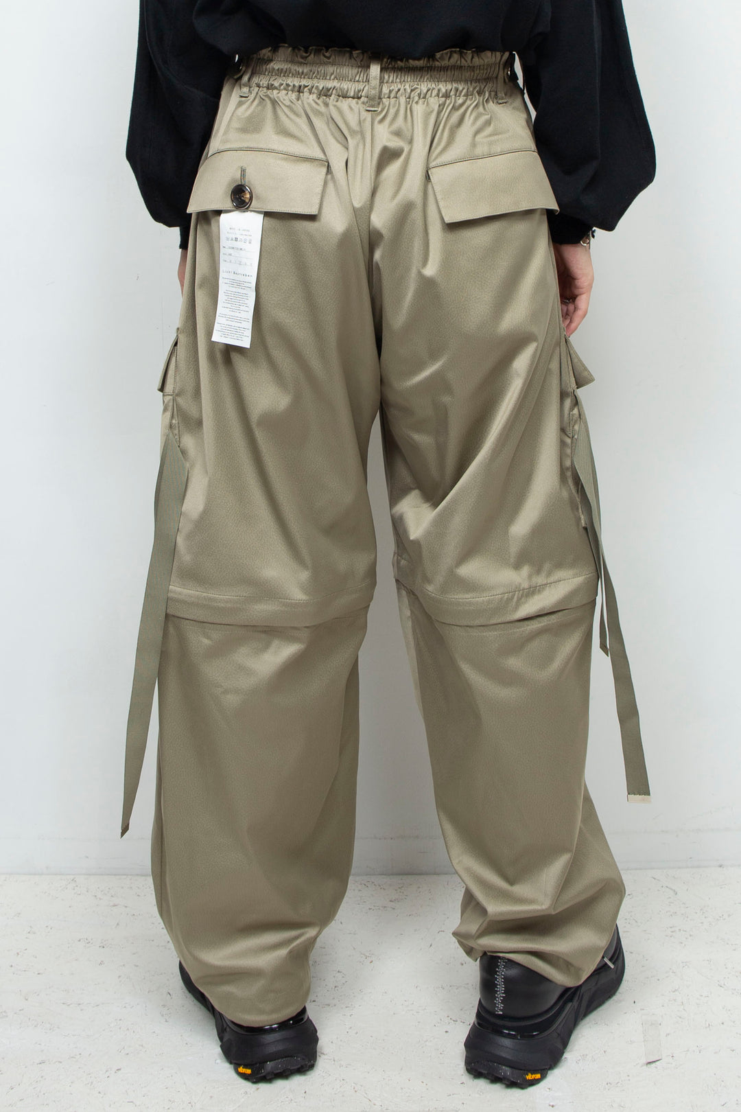 Fake-fake leather detachable cargo pants SAGE