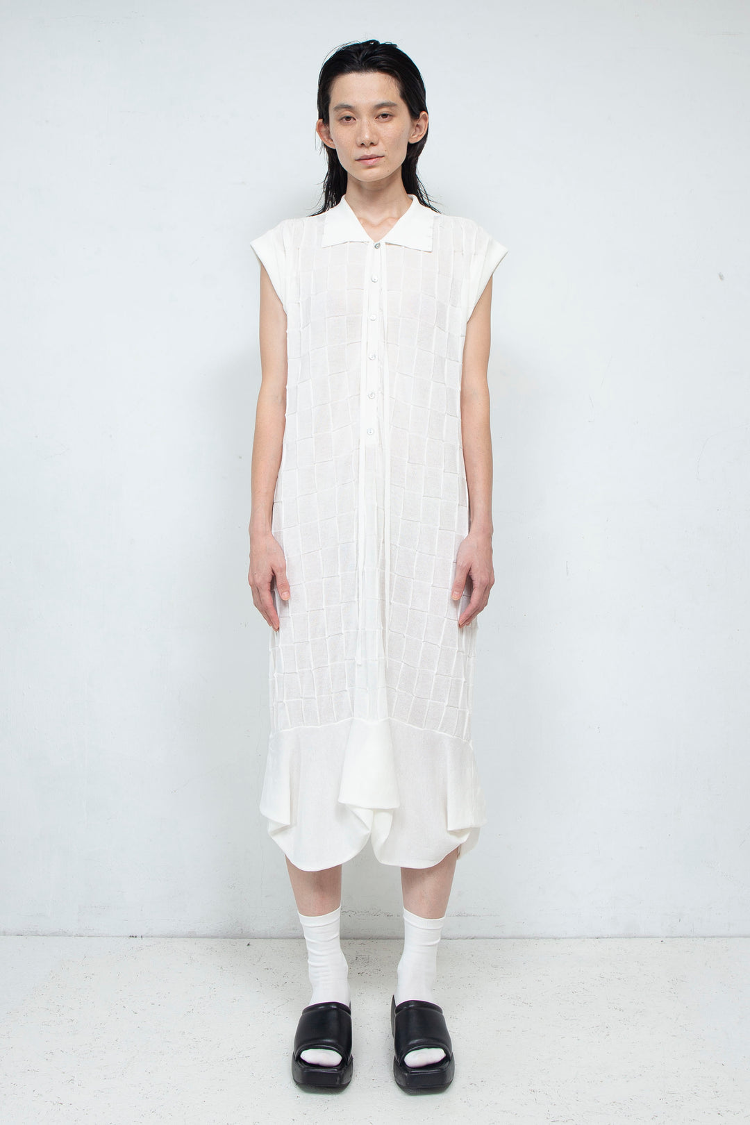 Knit Polo onepiece White