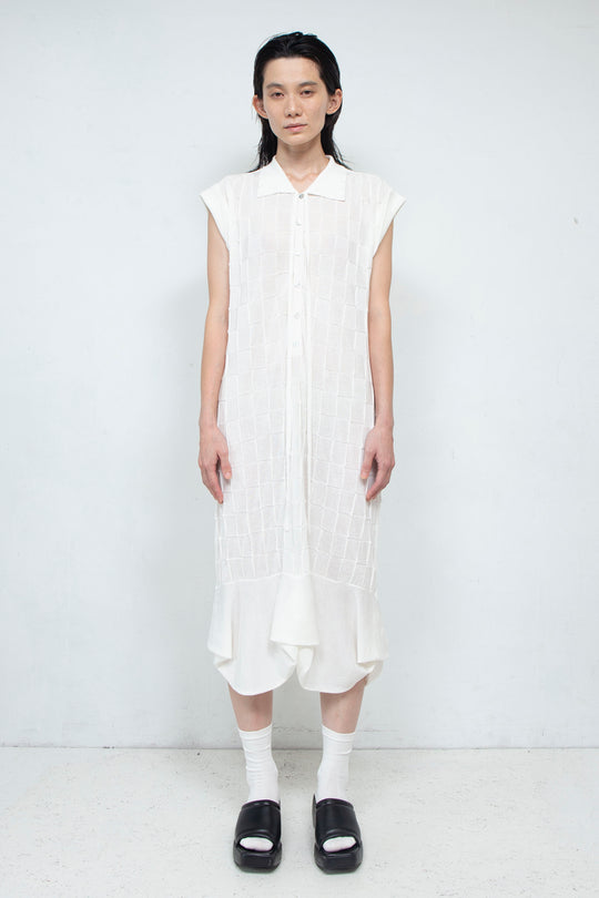 Knit Polo onepiece White